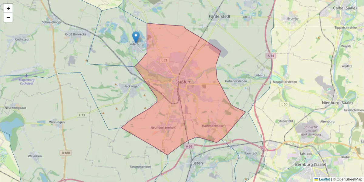 Karte des Postleitzahlen Bereichs  und der umliegenden Postleitzahlen in Deutschland