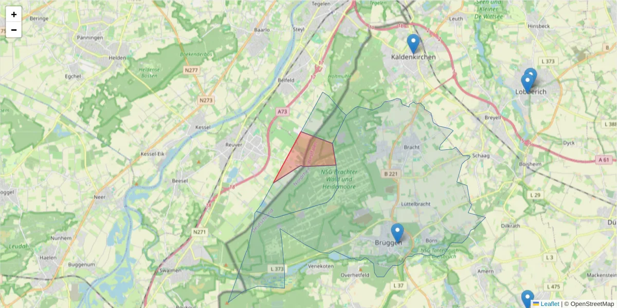 Karte des Postleitzahlen Bereichs  und der umliegenden Postleitzahlen in Deutschland