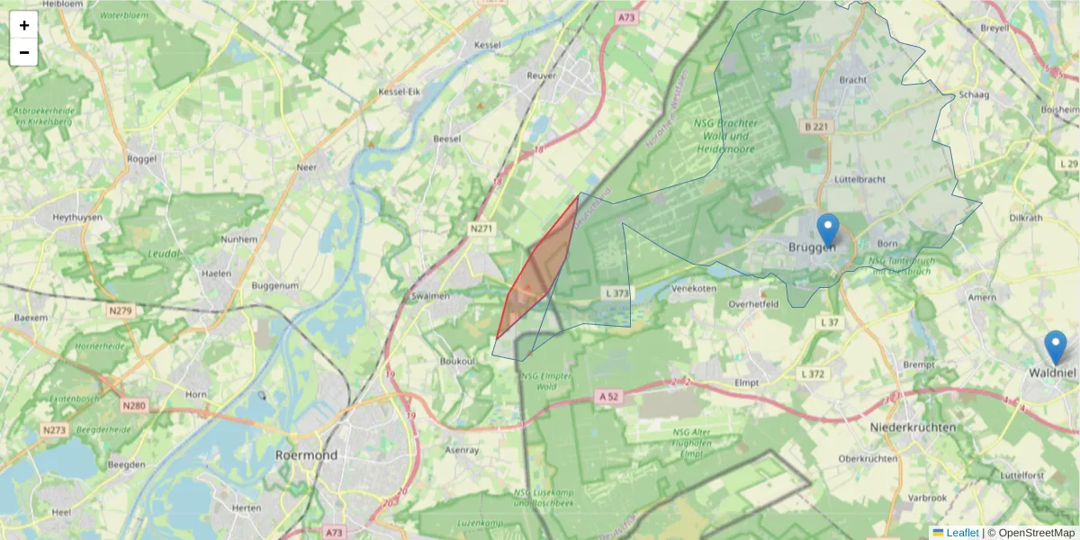 Karte des Postleitzahlen Bereichs  und der umliegenden Postleitzahlen in Deutschland
