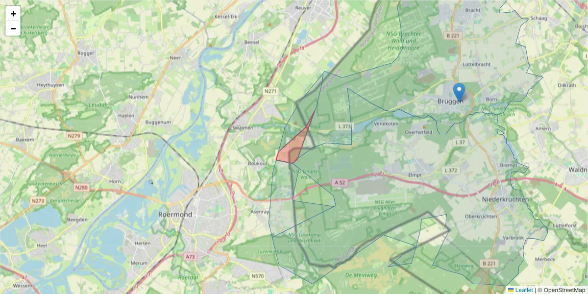 Karte des Postleitzahlen Bereichs  und der umliegenden Postleitzahlen in Deutschland