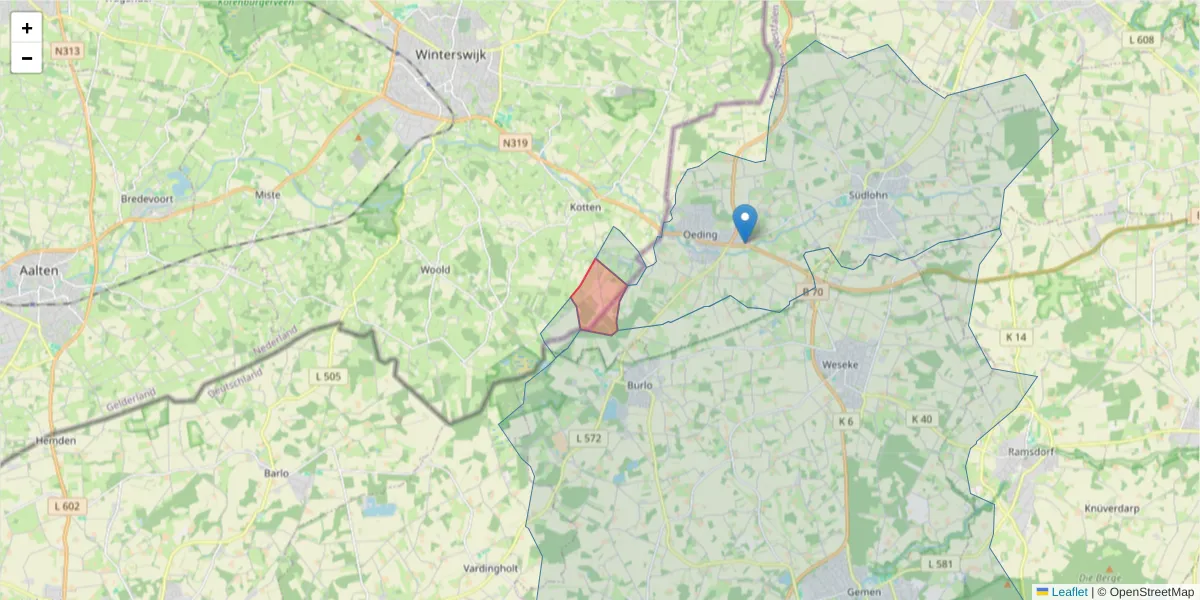 Karte des Postleitzahlen Bereichs  und der umliegenden Postleitzahlen in Deutschland