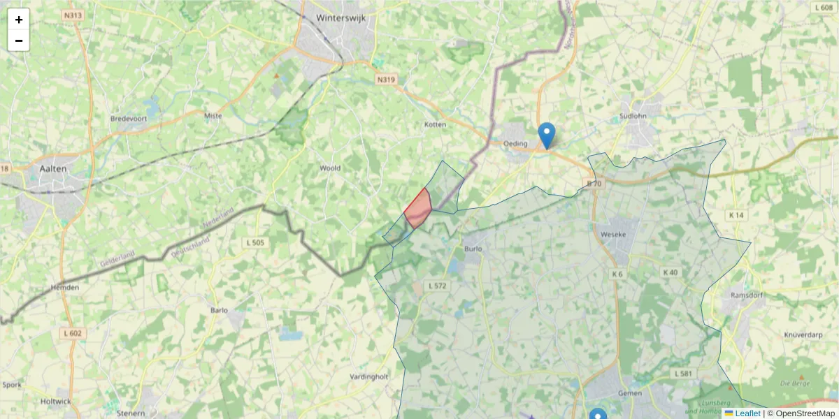 Karte des Postleitzahlen Bereichs  und der umliegenden Postleitzahlen in Deutschland