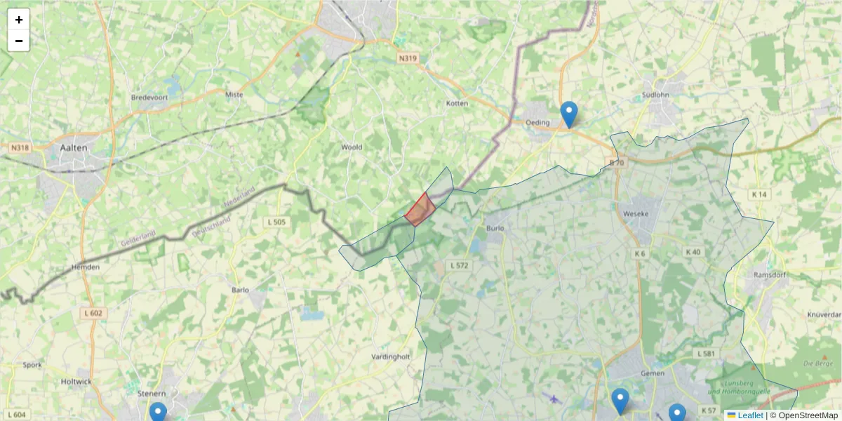 Karte des Postleitzahlen Bereichs  und der umliegenden Postleitzahlen in Deutschland